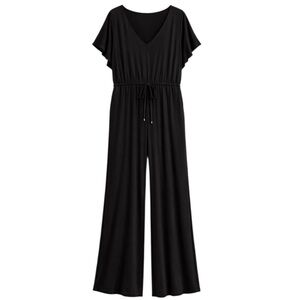 Soma Black Wide Leg Jumpsuit Plus Size XXL Cap Sleeve